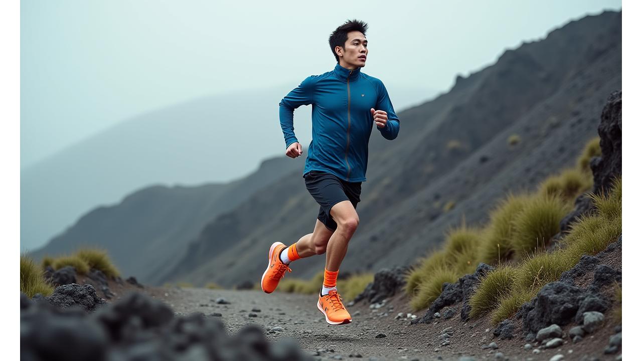 제주 극한 환경 테스트 센터에서 운동선수가 장비를 테스트하는 모습