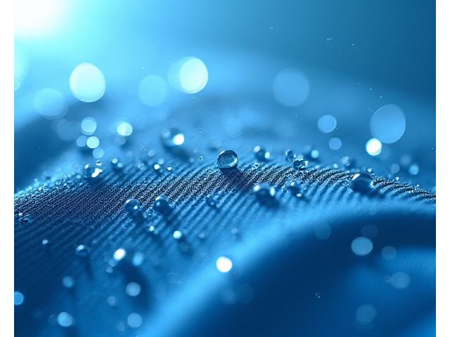 DryCool 원단 현미경 이미지와 물방울 흡수 테스트