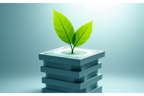 환경 기부금 로고와 돈 이미지